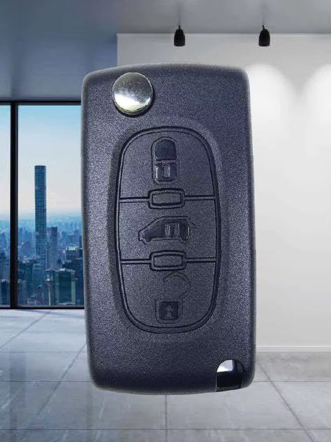 QCONTROL Flip Fernbedienung Auto Schlüssel für Peugeot und Citroen in Schwarz - Bild 3
