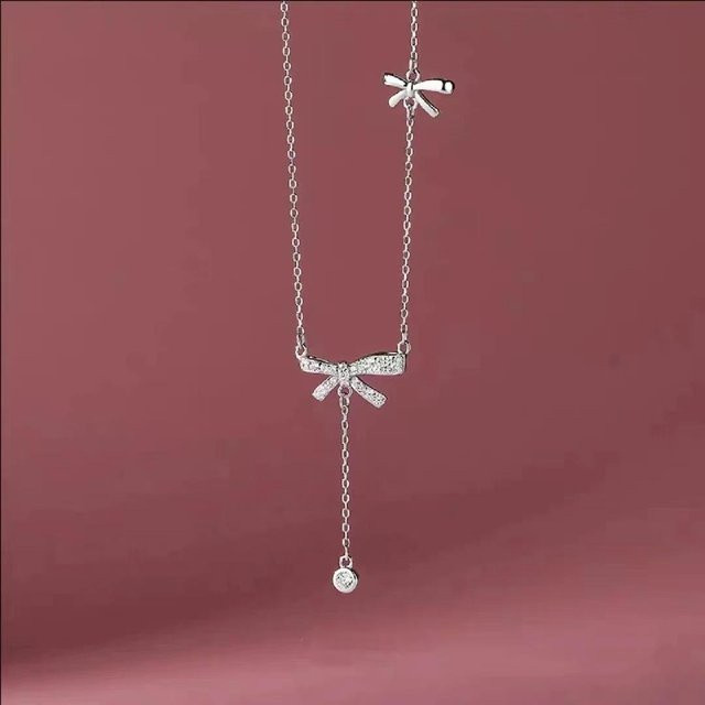 Lucky Star Jewelry Halskette, 925 Silber, Damen, Schleife, Quastenstil - Bild 1