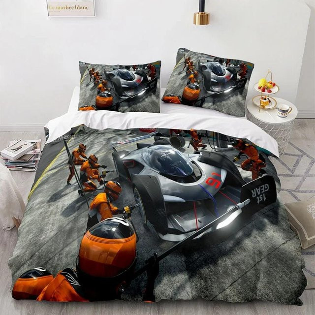 Gu Tao Bettwäsche Set Sportwagen Supercar Design für Kinder, 3-teilig, Mehrfarbig, B/H: 140 x 210 cm - Bild 1