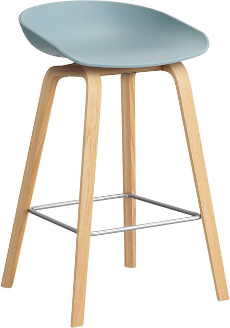 HAY About A Stool AAS 32 Hocker in Blau mit Eichenholz oder Walnussholz und Polypropylen - Bild 1