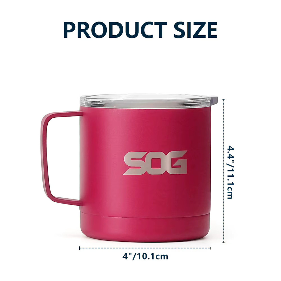 SOG isolierter Edelstahl Reisebecher mit Griff, doppelwandig, weiß, 410 ml - Bild 2