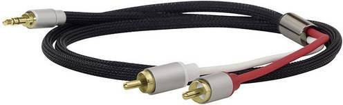 Dynavox Cinch Audio Adapter Schwarz mit 1x 3,5mm Klinkenstecker auf 2x Cinch-Stecker - Bild 1