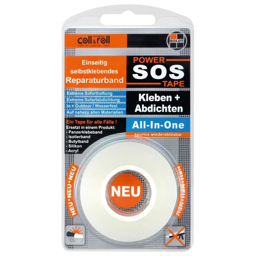 Boldt Reparaturband TurboSos Kleben und Dichten, transparent, 1,5 m - Bild 2