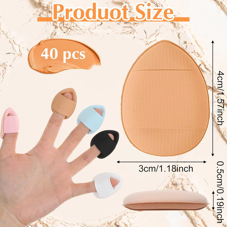 40-teiliges Velours-Finger-Puff-Set, latexfreie Mini-Mixer - Bild 2
