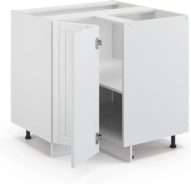 Vicco Eckunterschrank Fame-Line in Weiß im Landhausstil mit Soft-Close-Türen und internen Regalen, B/T/H: 80,5 x 60,0 x 82,0 cm - Bild 1