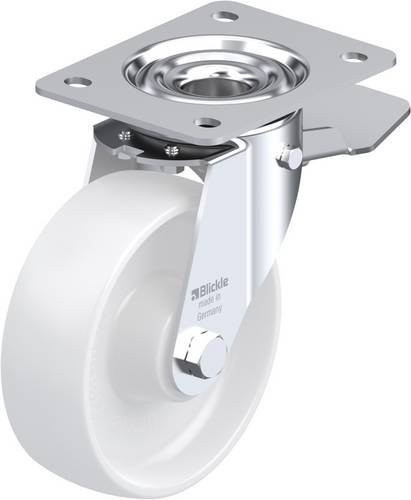 Blickle Lenkrolle LE-PPN 150R-ST mit Feststeller, Farbe Weiß, Rad-Durchmesser: 150 mm, Tragfähigkeit: 300 kg - Bild 1