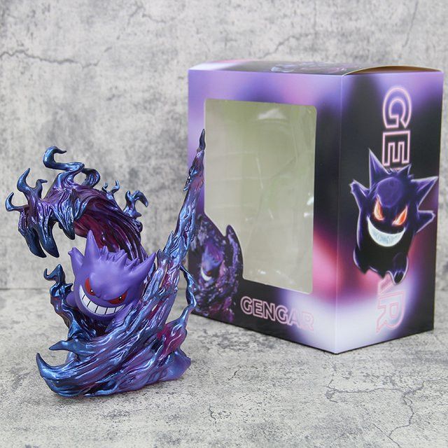 Bandai Pokémon Gengar Anime Figur in Purple, PVC Modell Statue mit Geist Klaue, Höhe: 9 cm - Bild 1