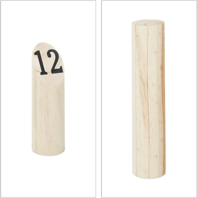 Relaxdays Wikingerspiel Kubb aus Kiefernholz Natur 13-teiliges Set - Bild 1