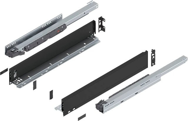 Blum Legrabox Pure Set Schubladensystem mit Blumotion Soft-Close, Nennlänge: 550 mm, Tragkraft: 40 kg, Farbe: Carbonschwarz matt - Bild 1