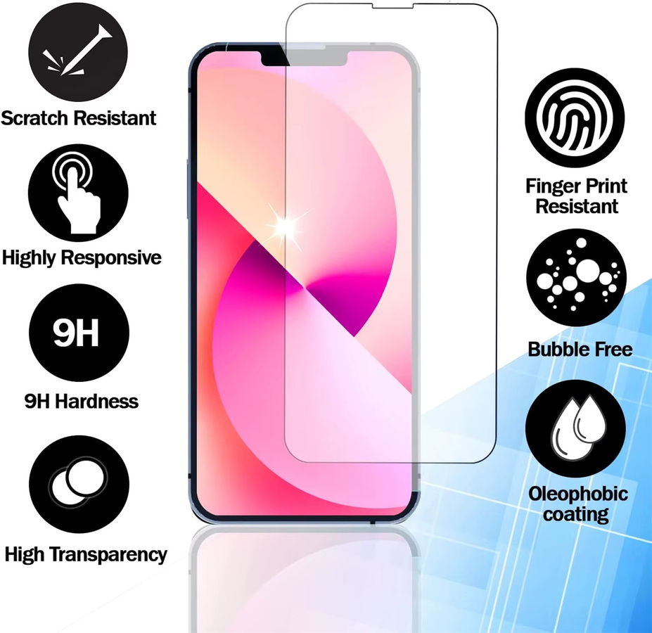 Leeshionz Displayschutz aus gehärtetem Glas für iPhone 17e, 6,1 Zoll, transparent - Bild 2