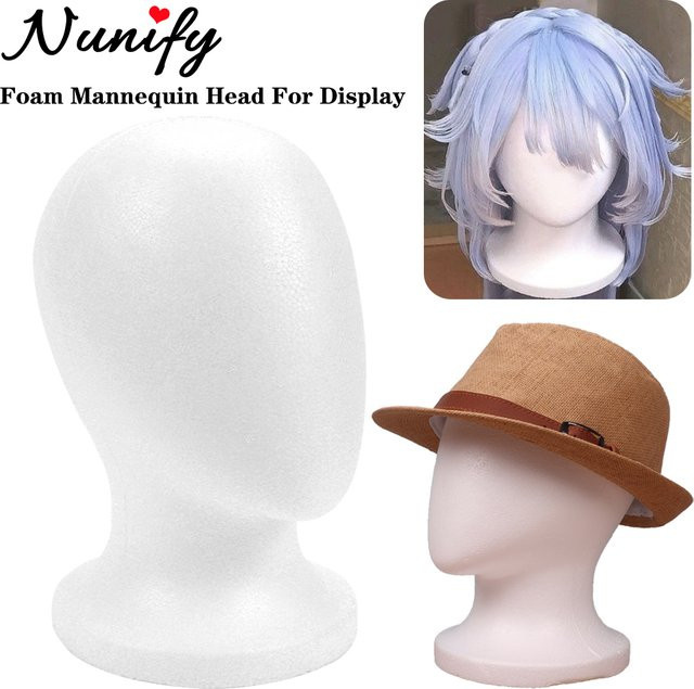 Nunify Perückenkopf Schaumstoff, Weiß, Unisex - Bild 1