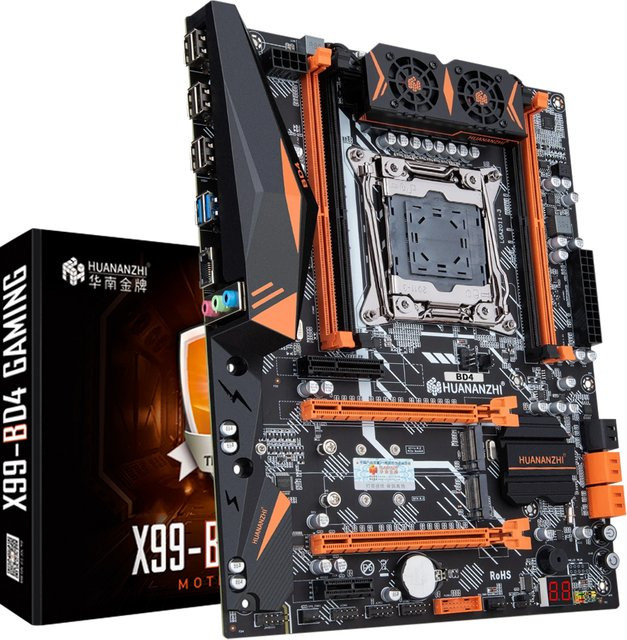 HUANANZHI X99-BD4 Motherboard für Intel LGA2011-3 Prozessoren, DDR4 4-Kanal Unterstützung bis 128 GB, Schwarz - Bild 1
