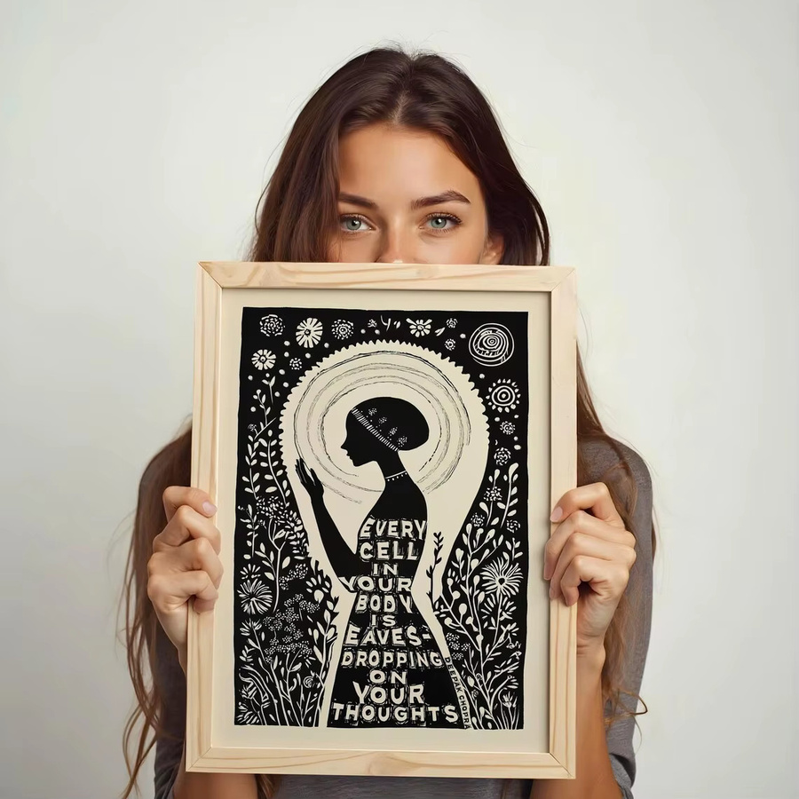 Boho Achtsamkeit Wanddekoration SHENCHEN Paper Poster mit floralem Design und positiver Energie - Bild 3