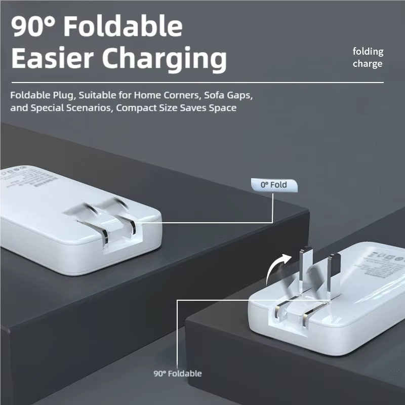 TINSOL PD 65W Galliumnitrid-Ladegerät in Weiß mit USB-C Dual-Port Schnellladegerät und Mehrfach-Reisesteckern - Bild 3