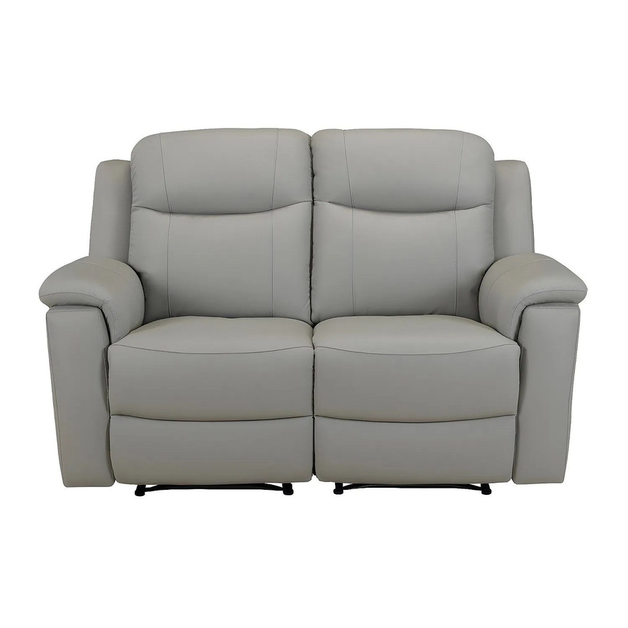 Vente-unique Relaxsofa Evasion in Lichtgrau mit Lederbezug, Breite: 156 cm - Bild 2
