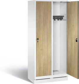C+P Garderobenschrank Evolo mit Front in Eiche Sereno und Korpus in Verkehrsweiß, H x B x T: 180 x 81 x 50 cm - Bild 1