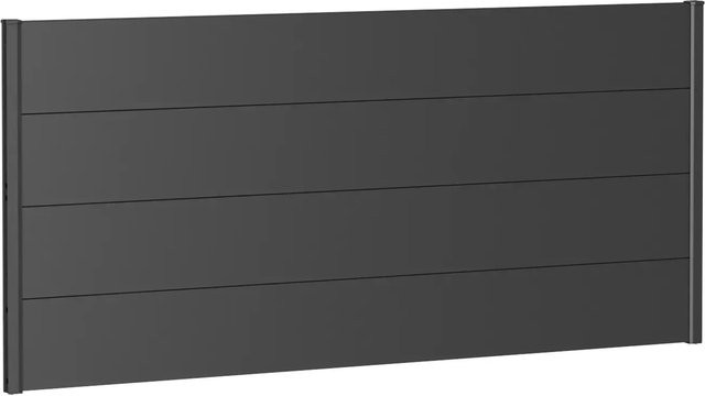 Biohort Wandpaneel Sichtschutz aus feuerverzinktem Stahlblech Dunkelgrau-Metallic B: 90 cm, H: 200 cm - Bild 1