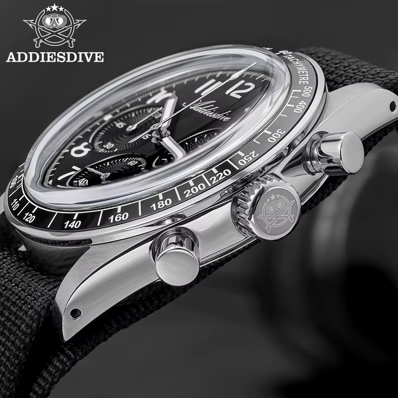 ADDIESDVIE Chronograph, Quarz, Edelstahl, Schwarz, Herren - Bild 1