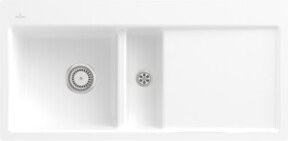 Villeroy & Boch Subway 60 Flat Küchenspüle aus Keramik, flächenbündig, links, Stone White, Breite: 60 cm - Bild 1