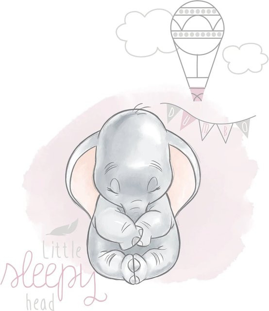 Komar Wandbild Dumbo Sleepy Paper Poster Multicolor B: 40 cm, H: 50 cm - Bild 1
