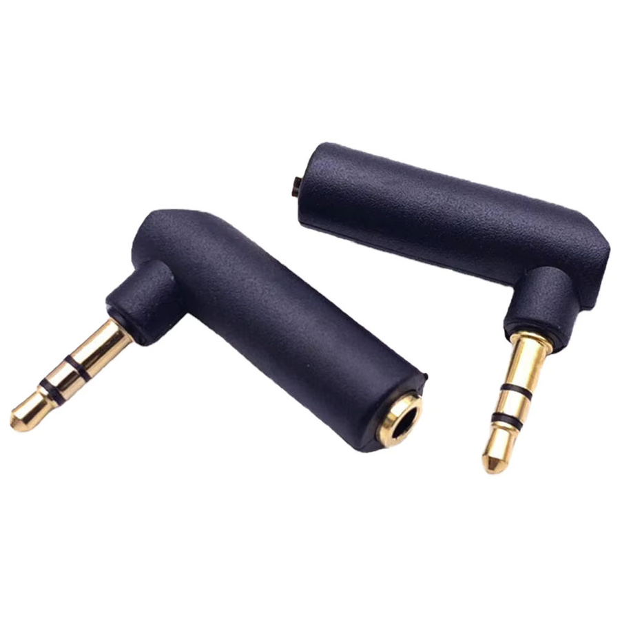FRHY 5-teiliges Audio-Adapter-Set mit 3,5 mm Klinkenstecker, vergoldet, L-förmig, in Gold und Schwarz - Bild 2