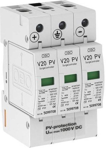 OBO Bettermann V20-C 3-PH-1000 Überspannungsschutzgerät 20 kA in Weiß - Bild 1