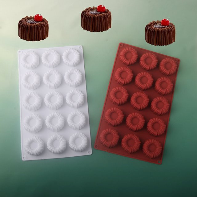 SHENHONG Silikon Backform Himbeere Design für Mousse, Kuchen und Schokolade, rund - Bild 1