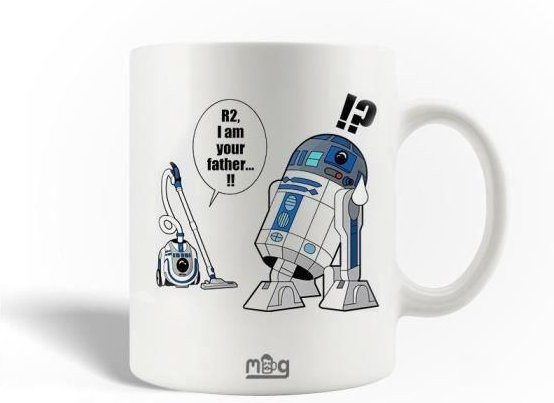 Keramiktasse MANIACASE Doctor Who mit R2D2 und Dalek, Weiß, 300 ml - Bild 1