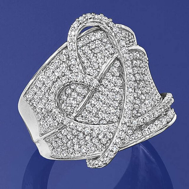 Huitan Herzring, Silber, Zirkonia, Damen - Bild 1