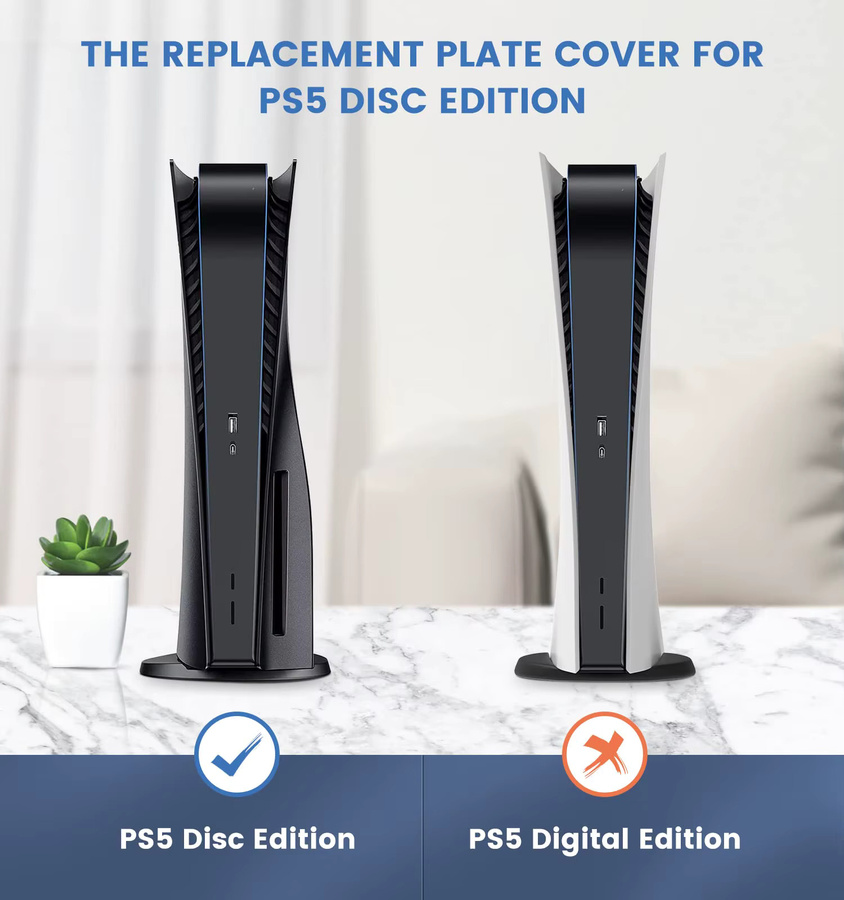 Sony PlayStation 5 Ersatz-Frontplatten für Disc-Modelle in Blau und Schwarz - Bild 2