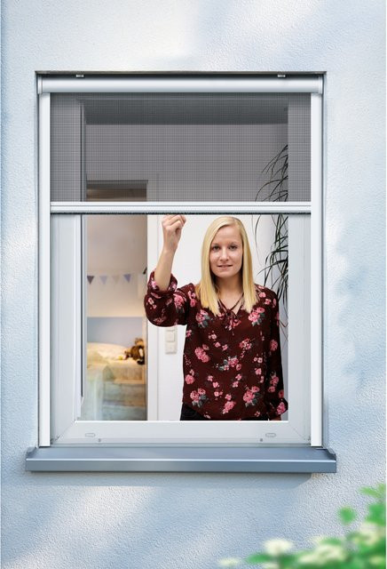 Schellenberg Insektenschutzrollo für Fenster, Farbe: Weiß, B/H: 160 x 160 cm - Bild 1