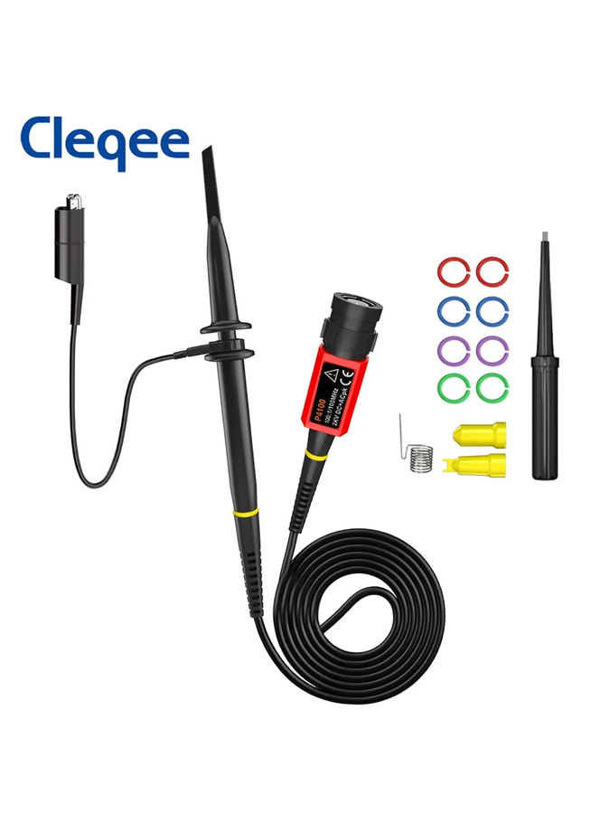 Cleqee P4100 Hochspannungs-Oszilloskop-Sonde 100:1 mit 100MHz und 2KV, BNC-Anschluss, Schwarz - Bild 4