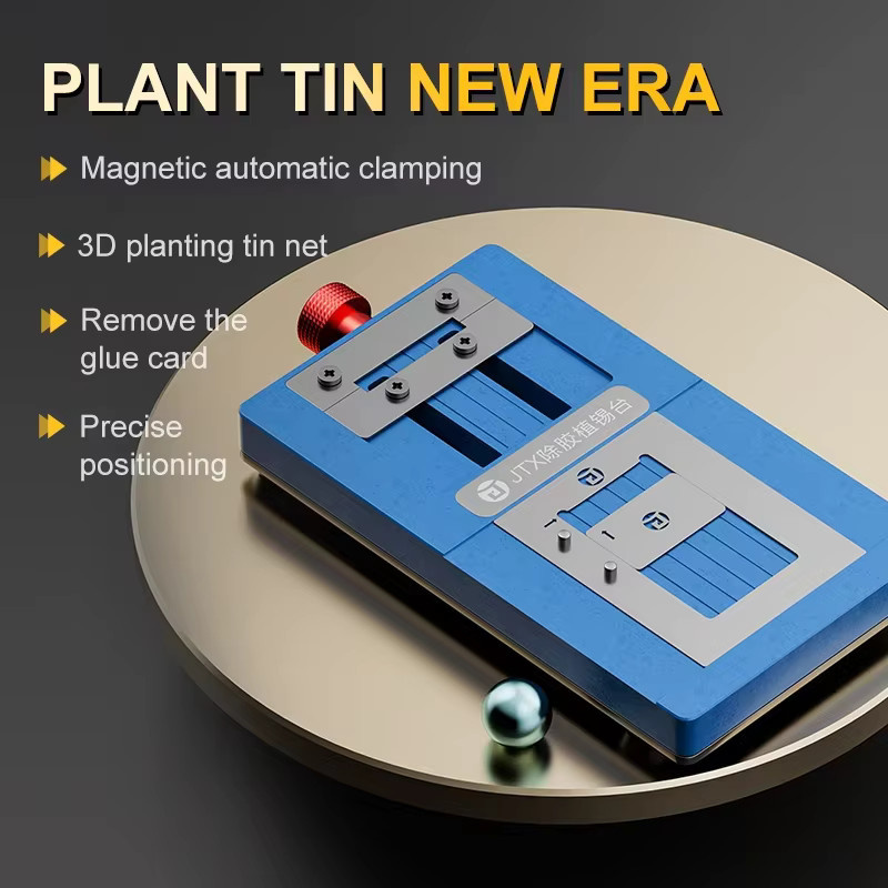 JTX T4 Pro Reballing Plattform für iPhone und Android CPU EMMC IC Reparatur mit 14 BGA Schablonen in Blau - Bild 3