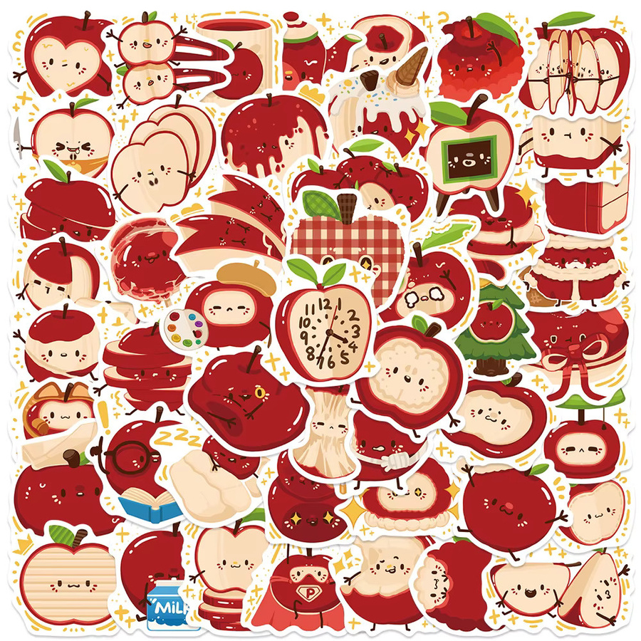 GOGOTU Cartoon Nette Apple Aufkleber, 50-teiliges Set, multicolour - Bild 3
