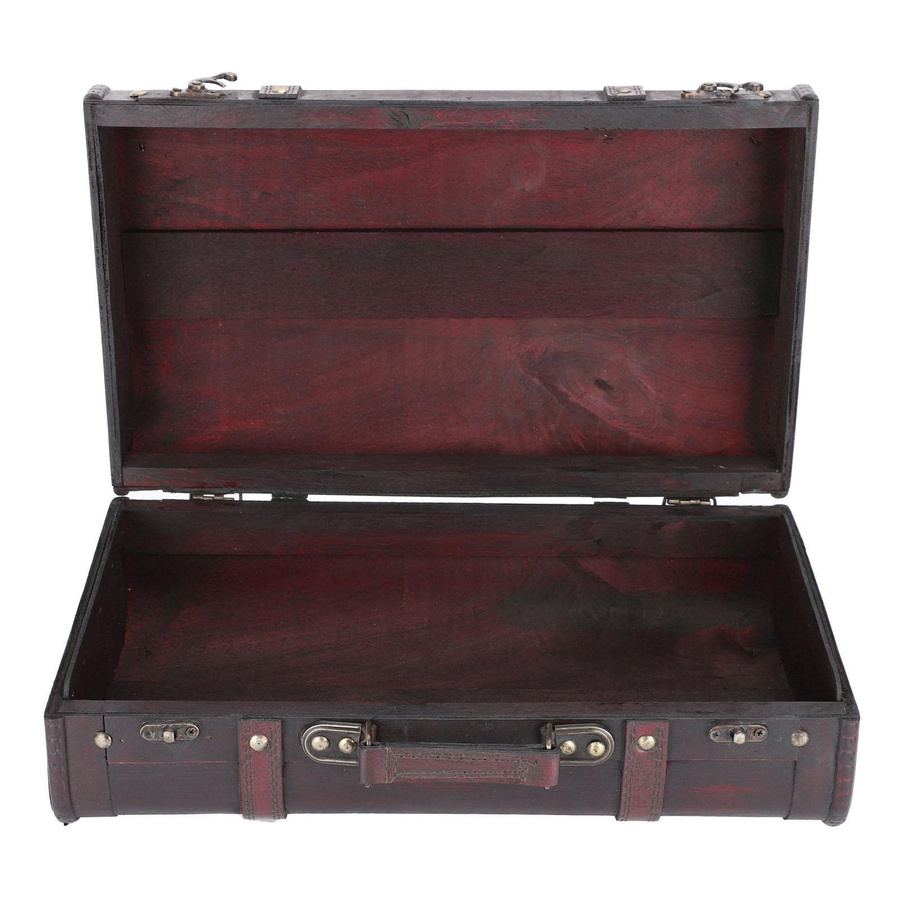 Koogeelife Tragbarer Antik-Koffer aus Holz und Leder als Dekorationsbox und Foto-Requisit - Bild 4