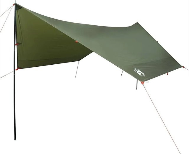 vidaXL Tarp aus Polyester in Olivgrün, wasserdicht, B/T/H: 438 x 376 x 212 cm - Bild 1