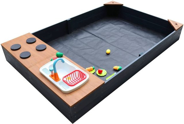AXI Sandkasten Kelly mit Spielküchenzeile Anthrazit Braun B/H/L: 115 x 22 x 180 cm - Bild 4