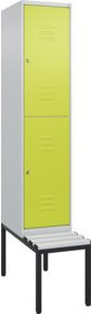 C+P Doppelstock-Spind Classic PLUS Sitzbank mit 1 Abteil und Zylinderschloss, B/T/H: 212,0 x 40,0 x 81,5 cm - Bild 1