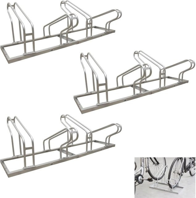 TRUTZHOLM Fahrradständer für 12 Fahrräder aus Stahl in Silber, B: 420 cm, T: 45 cm - Bild 1