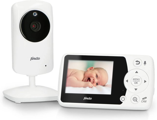 Alecto DVM-64 Video-Babyphone in Weiß mit Kamera, Temperaturanzeige und Gegensprechfunktion - Bild 1