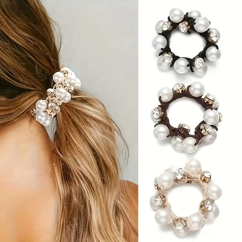 Paux Perlen-Haargummis, Glitzer-Strass-Dekor, Damen - Bild 5