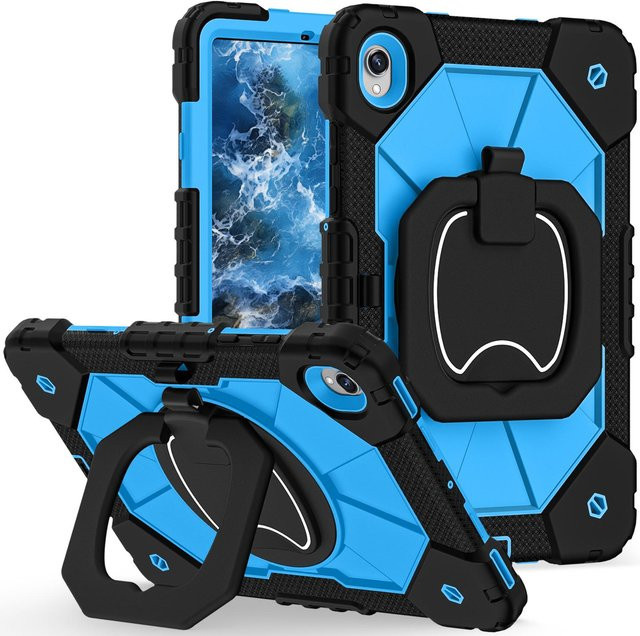 Stoßfeste Tablet Hülle mit drehbarem Ständer und Griff für Samsung Galaxy Tab S11 S10 S9 FE A9 Plus A7 Lite A11 8.7 Zoll in Schwarz, Blau oder Rot - Bild 1