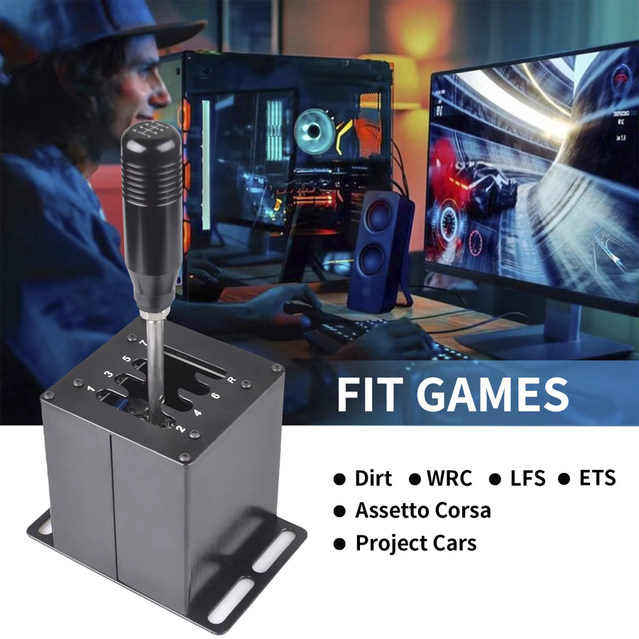 USB Handbremse und H-Schaltknauf Set für Logitech G29, Schwarz, kompatibel mit PC - Bild 5