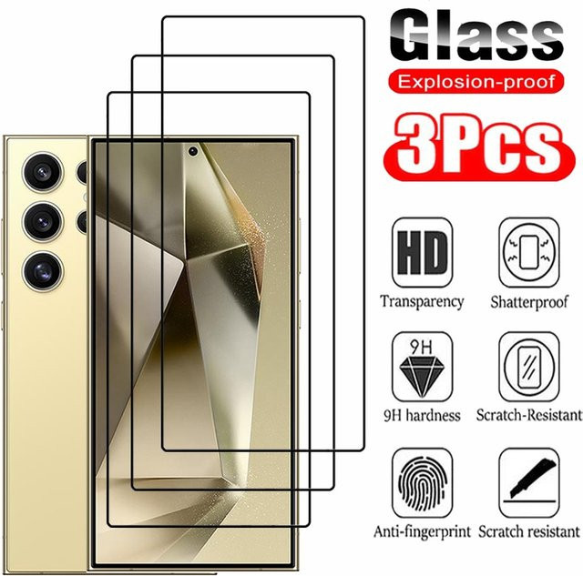 Samsung Displayschutzfolie aus gehärtetem Glas in Transparent für Galaxy S26 S25 S24 Ultra A57 A56 A37 A36 A27 A26 A17 A16 A55 A54 A53 A35 - Bild 1