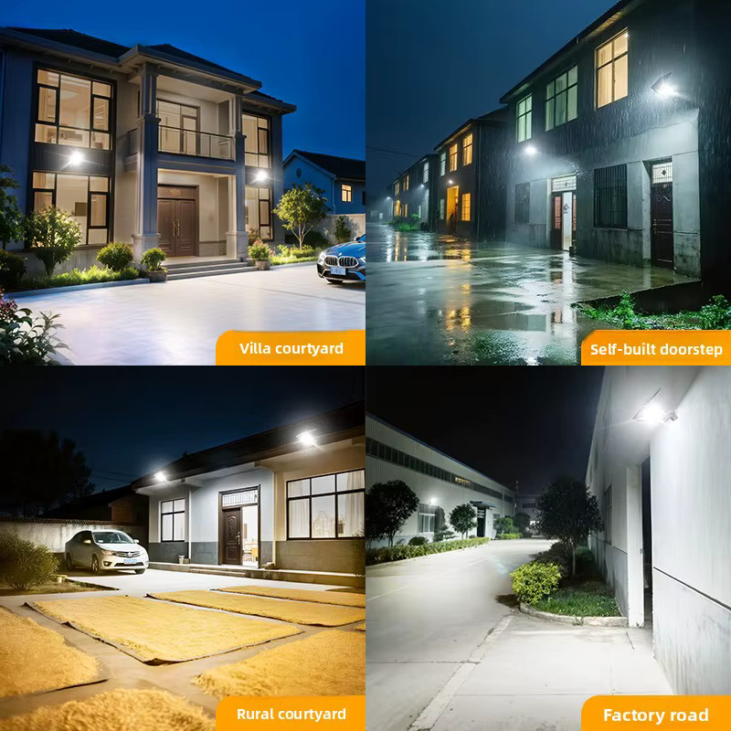 Intelamp Solar-LED-Außenleuchte mit Bewegungsmelder in Schwarz, wasserdichte Solar-Straßenlaterne für Garten und Hof, B/H/T: 24,0 x 21,6 x 12,6 cm - Bild 2