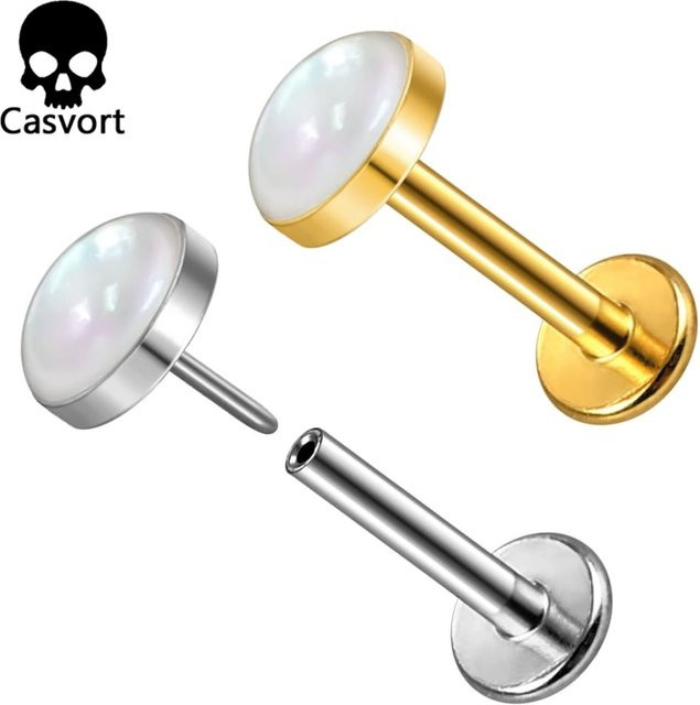 Casvort Ohrstecker Titan, Muschel, Unisex - Bild 1