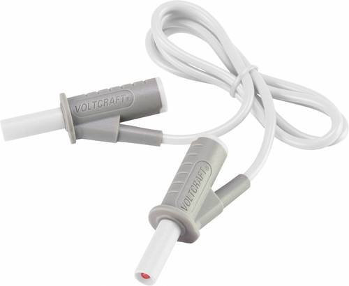 Voltcraft MSB-501 Sicherheits-Messleitung mit 4mm Lamellenstecker in Weiß, Länge: 0,75 m - Bild 1