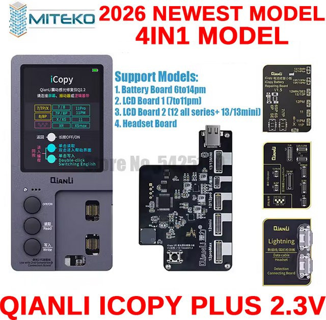 Qianli iCopy Plus 2.2v 2026 Modell LCD-Programmierer mit Batterietestplatine, Vibrator-Transfer und EEPROM-Programmierer der 7to15pm Serie - Bild 1