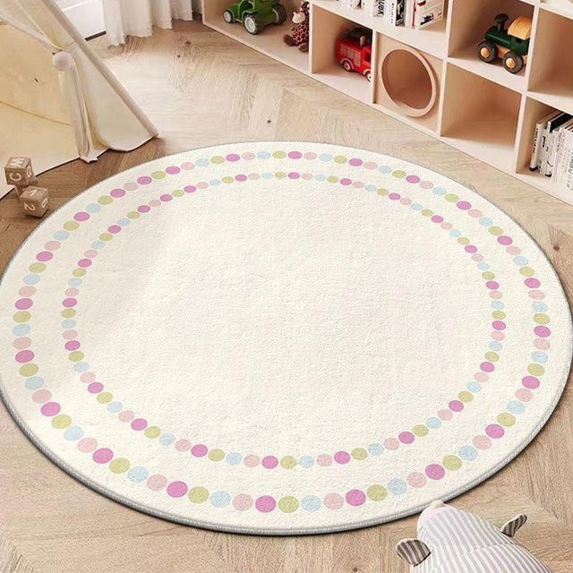 Runder Teppich Lodestar mit buntem Spiralmuster und Punktmuster, rutschfest und waschbar, Multicolour, Durchmesser: 80 cm - Bild 1