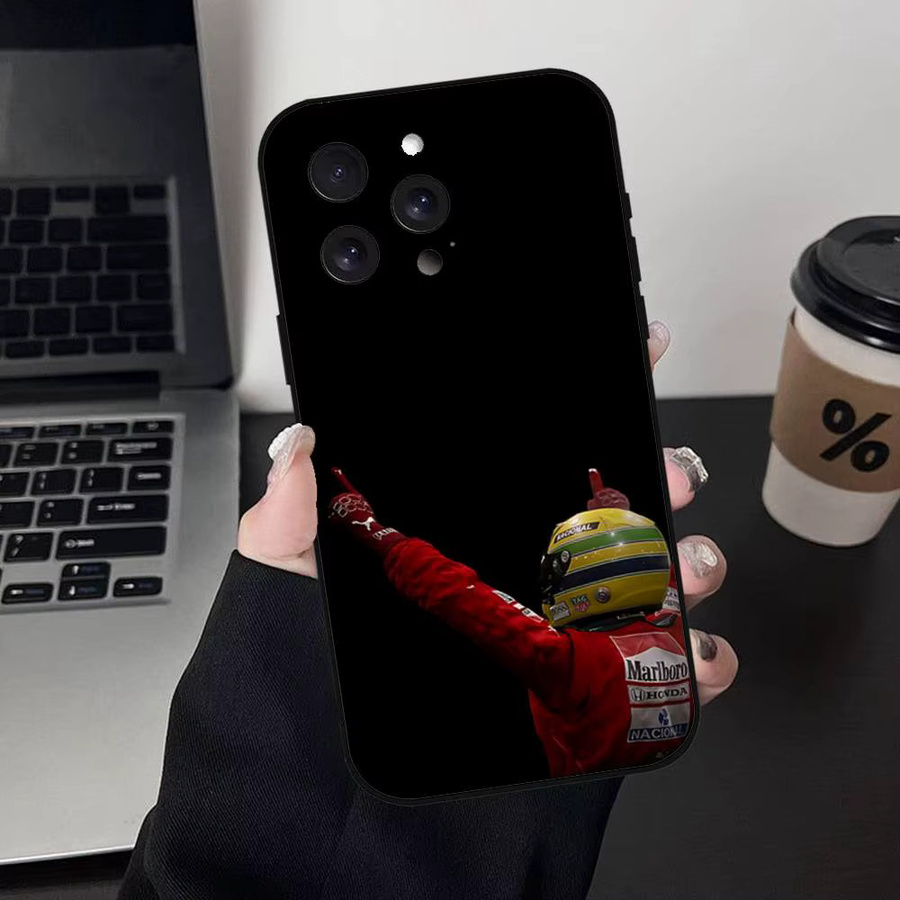 Mesuca Handyhülle Ayrton Senna für iPhone 11 bis 17 Pro Max Plus Mini in Schwarz aus weichem TPU - Bild 6